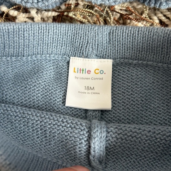 Little Co. Blue Knit Sweater Shorts and Tank Set - Picture 2 of 3